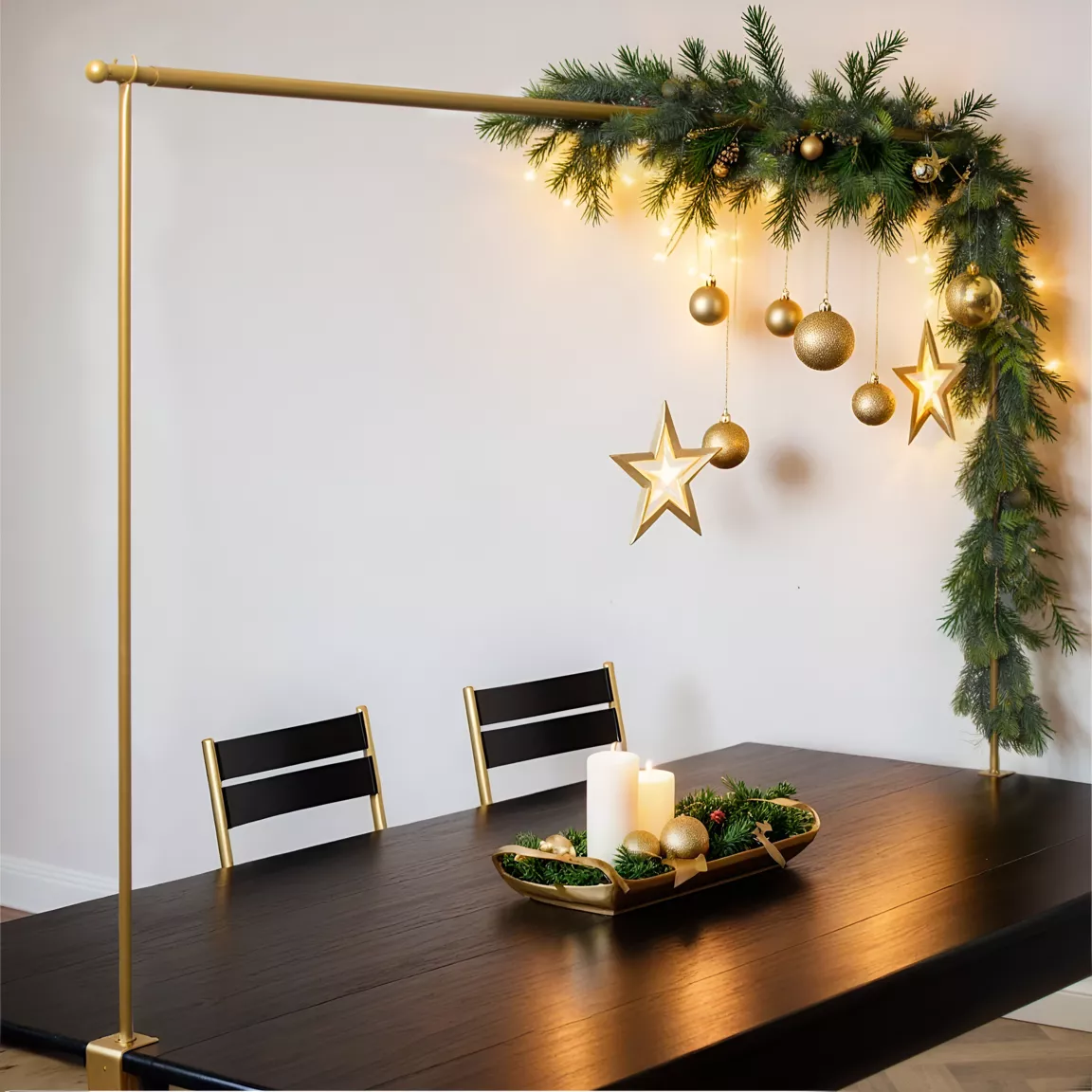 Barre de table réglable (L136 à 250 cm) pour Décoration Or