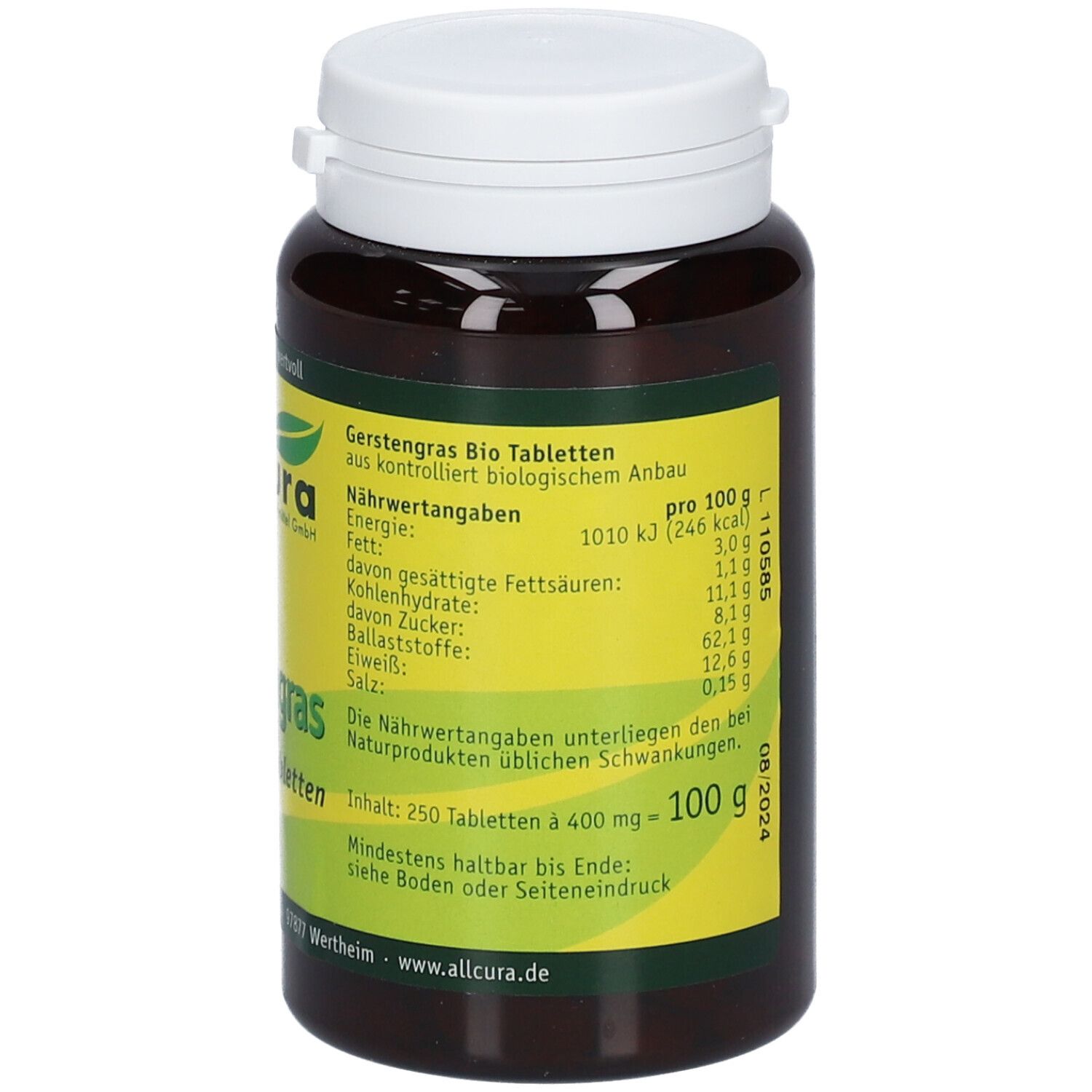 allcura Gerstengras Bio Tabletten