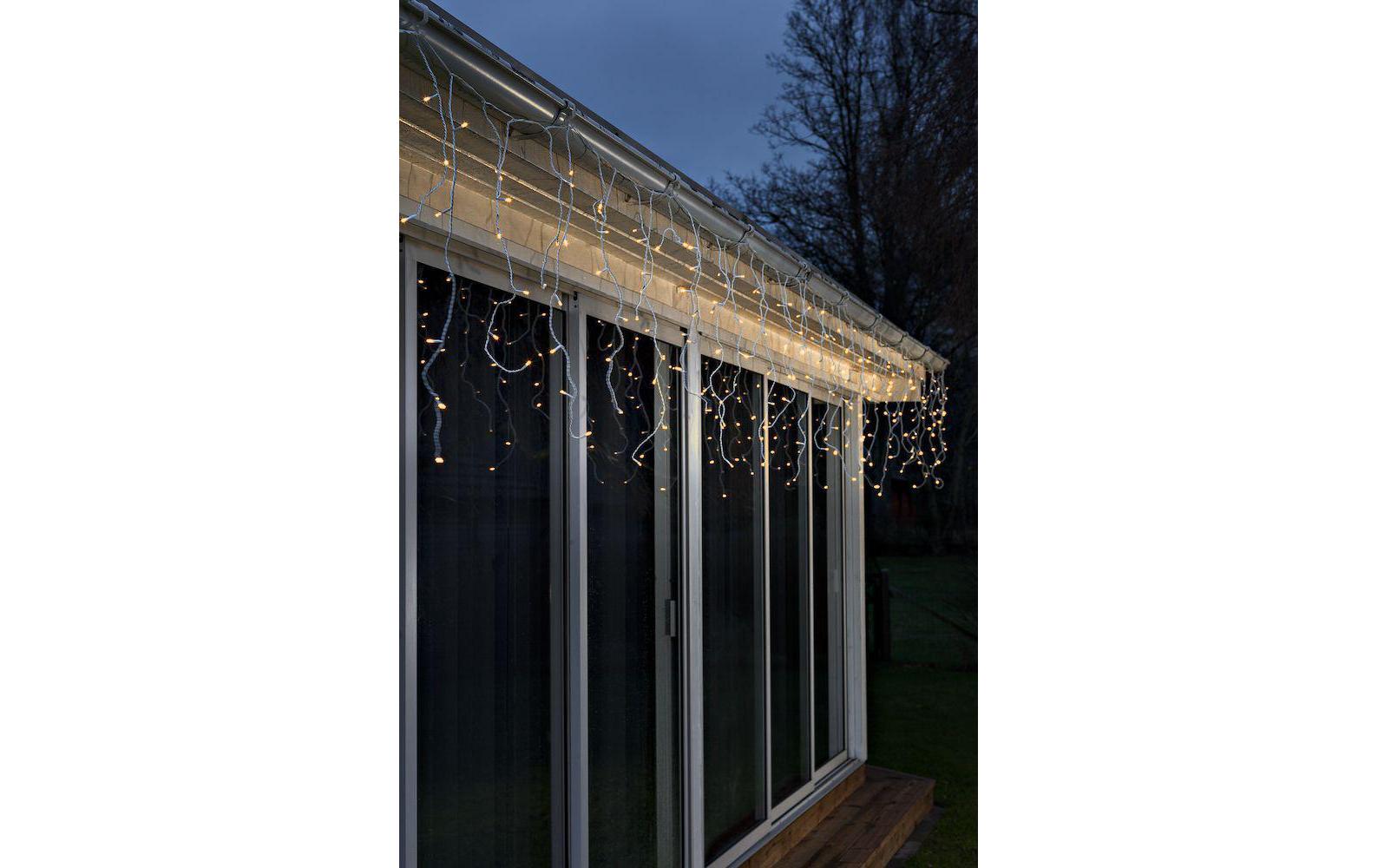 LED-Lichtervorhang 10.8 m Weiss, 336 LED, Outdoor10.8 m-Lichtervorhang mit 336 Lampen