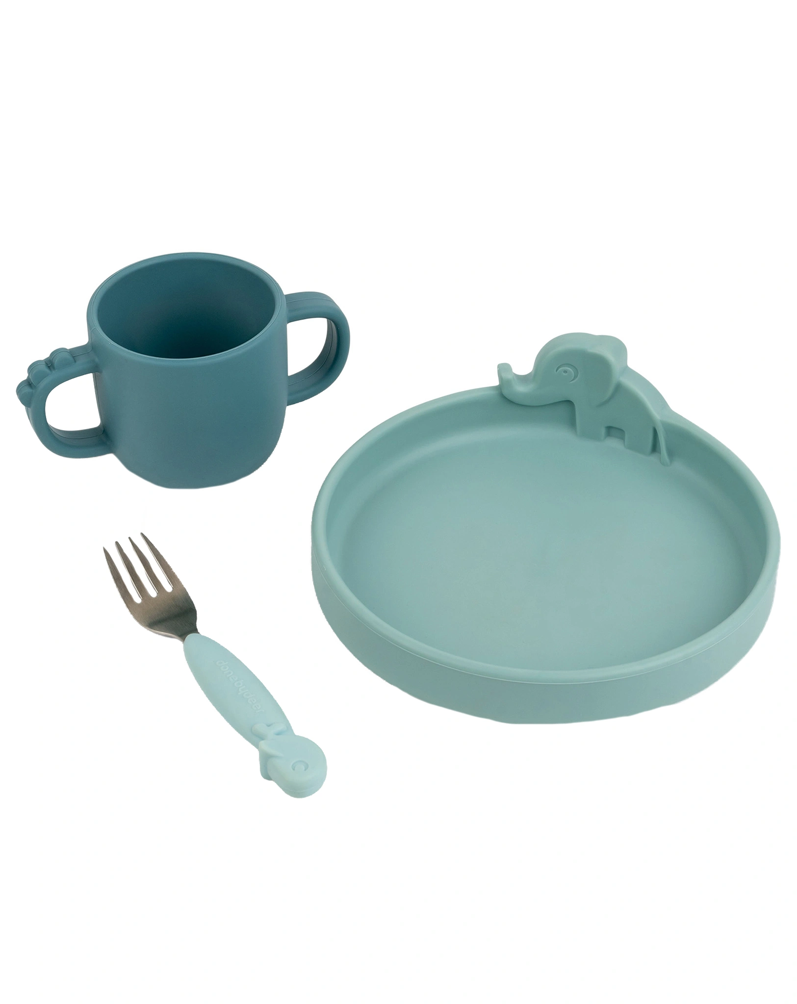 Geschirr-Set PEEKABOO - DEER FRIENDS 3-teilig in blau