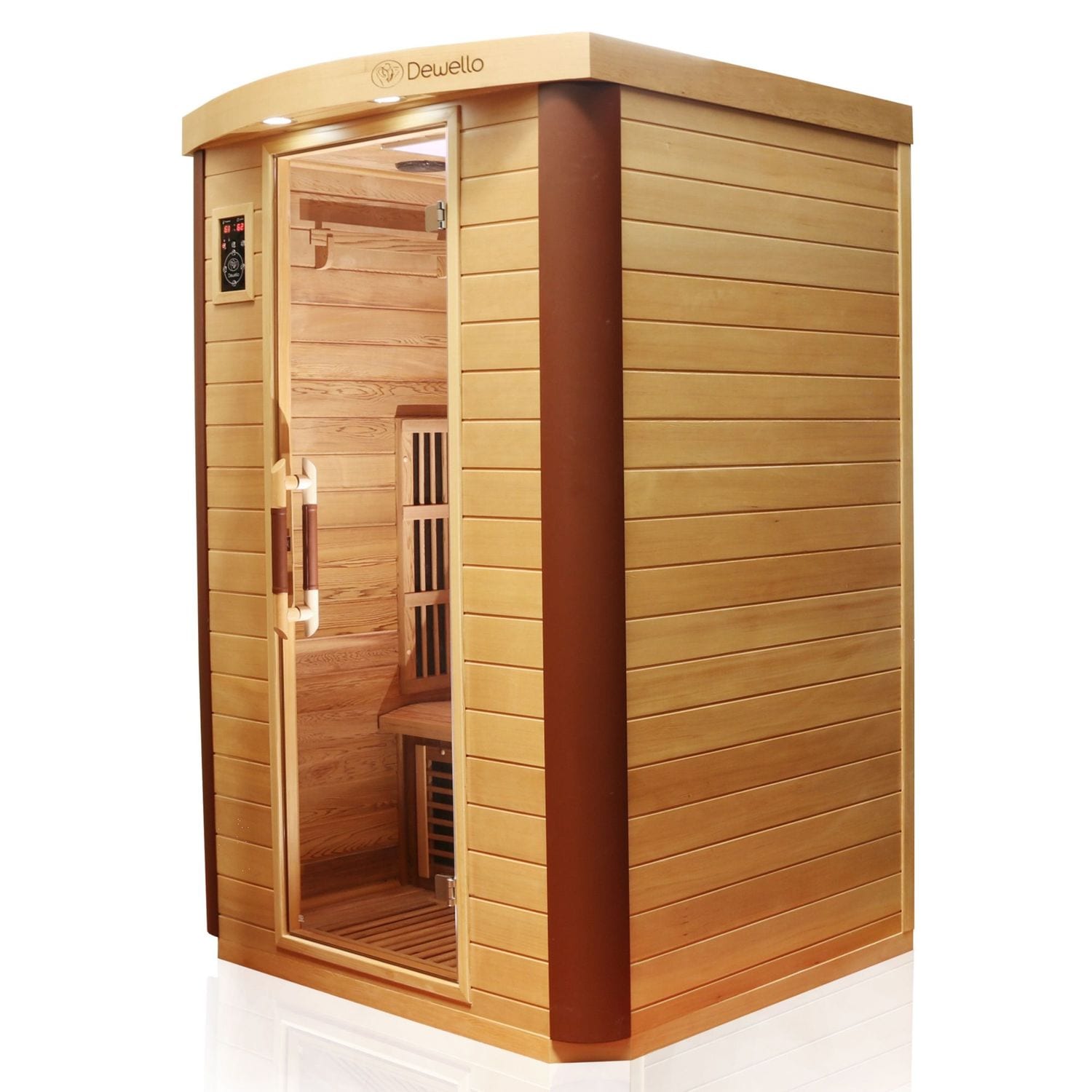 Dewello® Infrarotkabine Infrarotsauna TORONTO 127cm x 106cm inkl. 4 Vollspektrumstrahler, 4 Karbonstrahler, 4 Personen