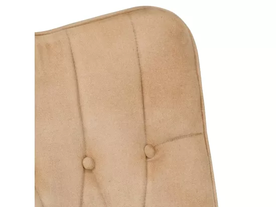 Chaise à bascule avec repose-pied Crème vintage Toile