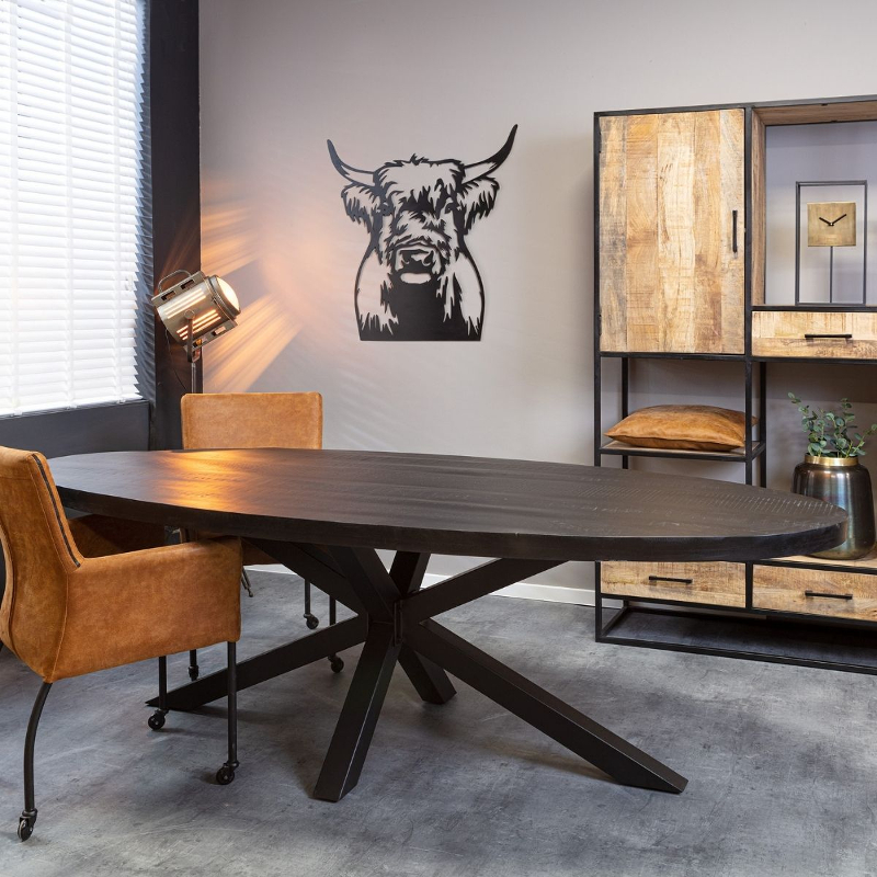 Ovale Tafel Maas Zwart Maat 210