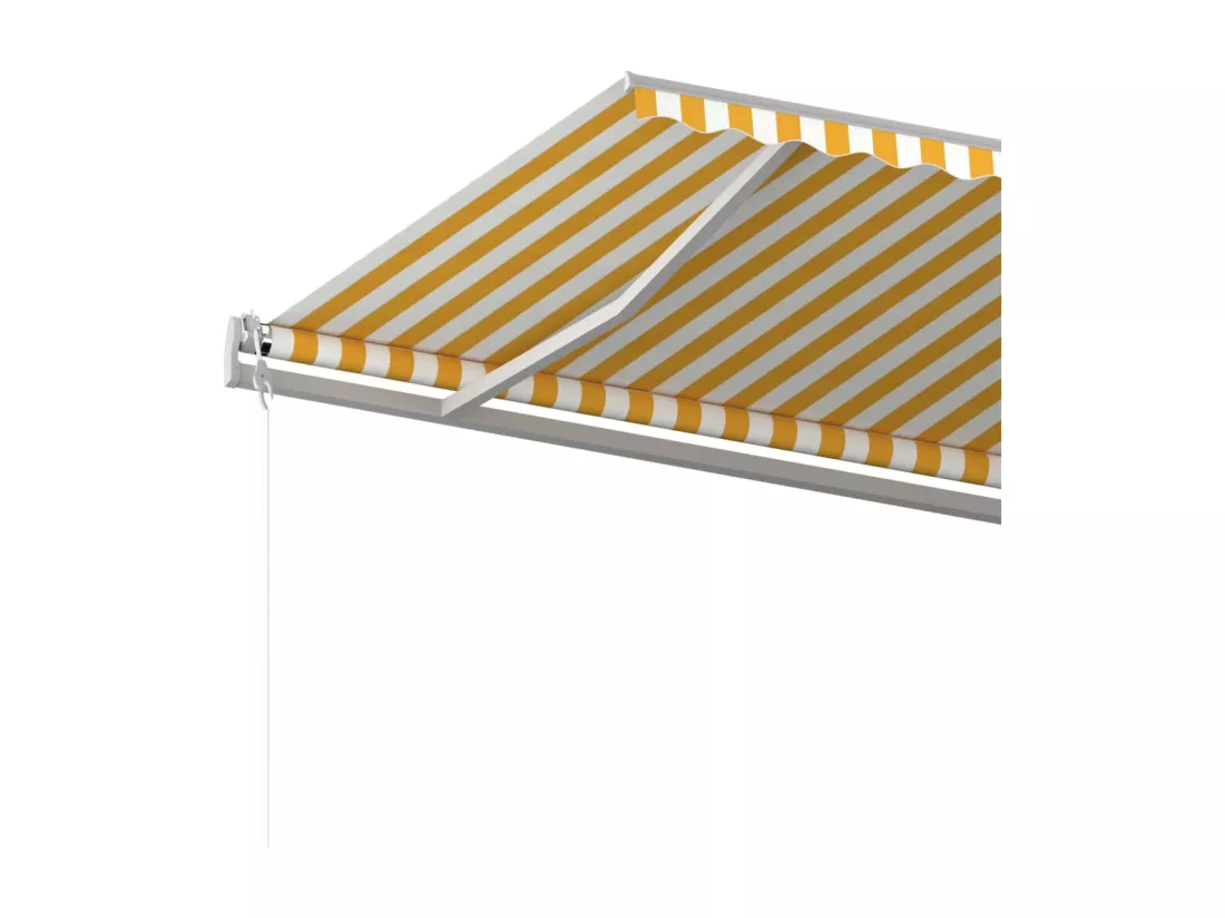 Auvent manuel rétractable avec poteaux 6x3 m Jaune et blanc