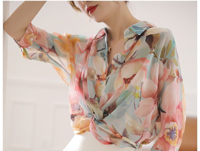 Jeonseon - Blouse met bloemenprint