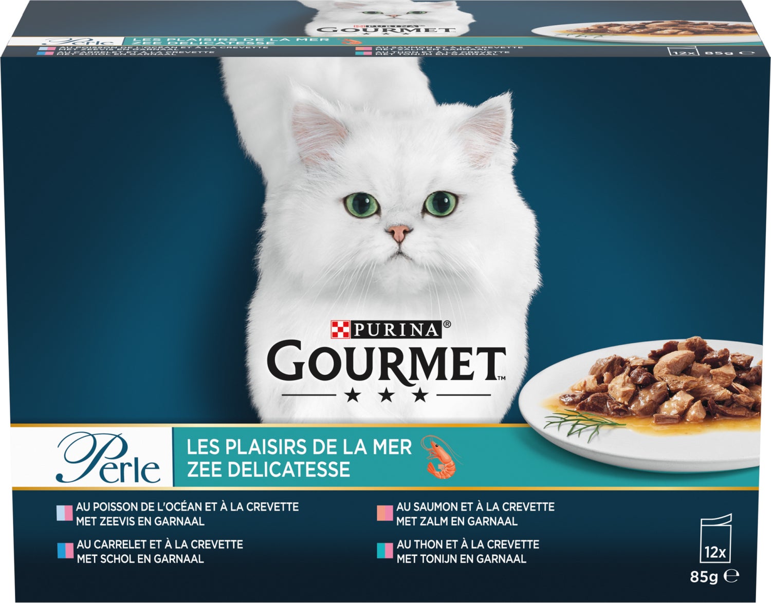 Gourmet natvoer Perle vis 85 gram 12 stuks