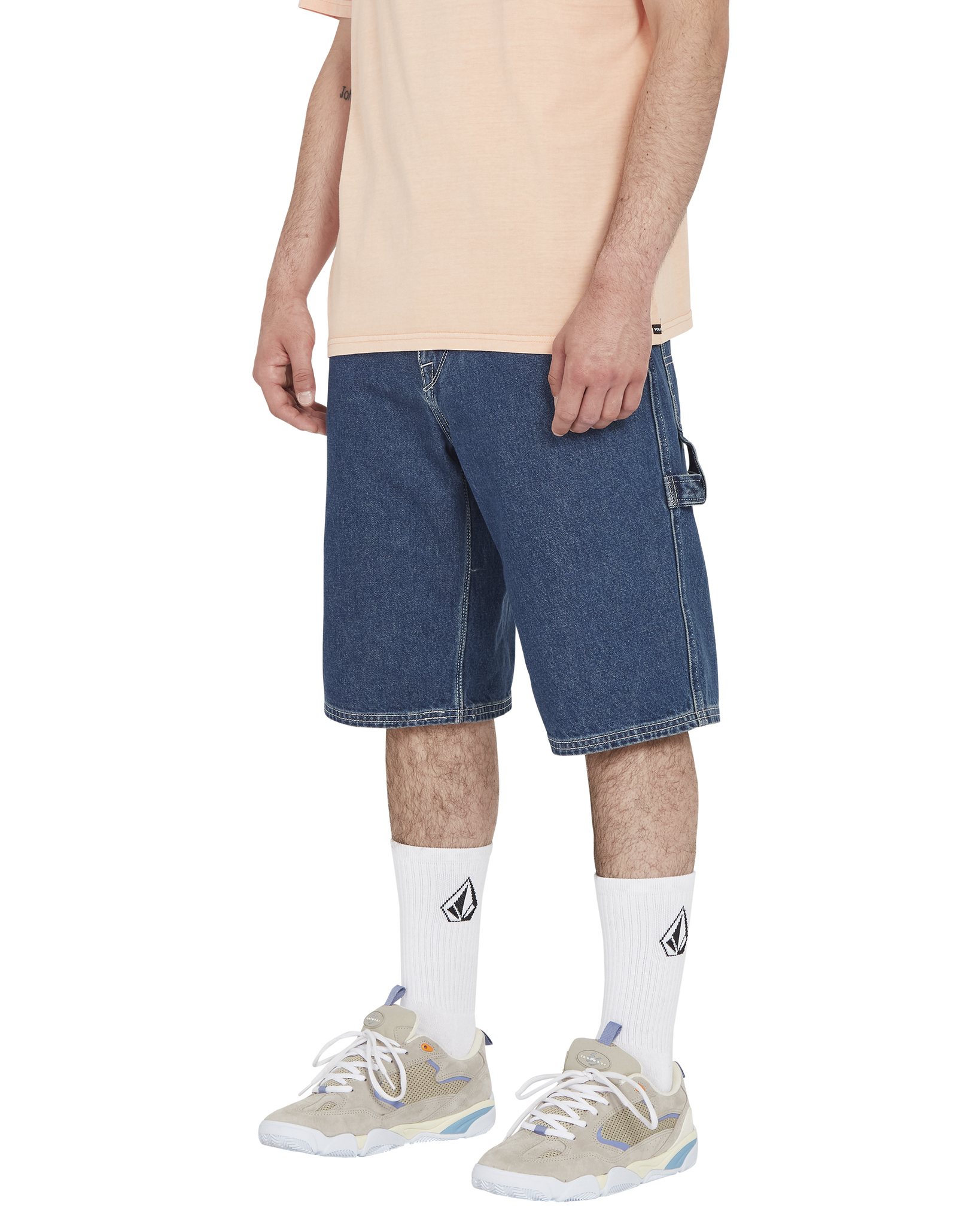 Volcom Labored Denim Utility Short Light Acid Black