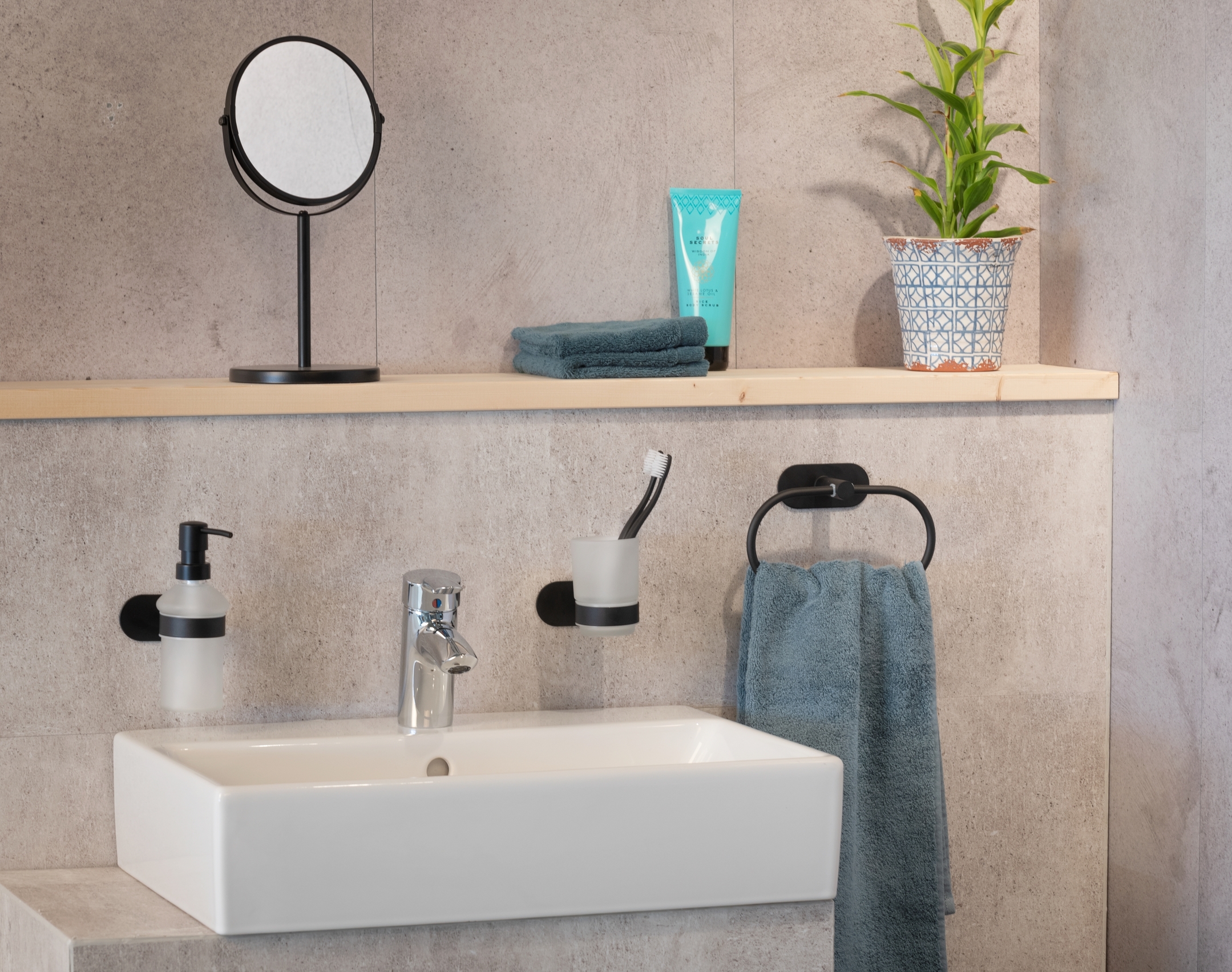Wenko Orea turbo-loc haak duo RVS zwart mat