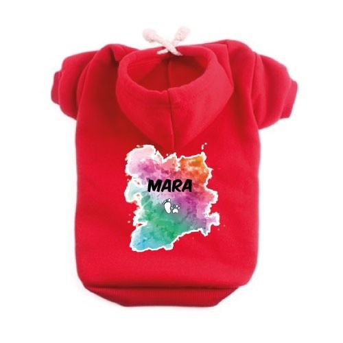 Moletom vermelho com estampa de bolinhas para cachorros