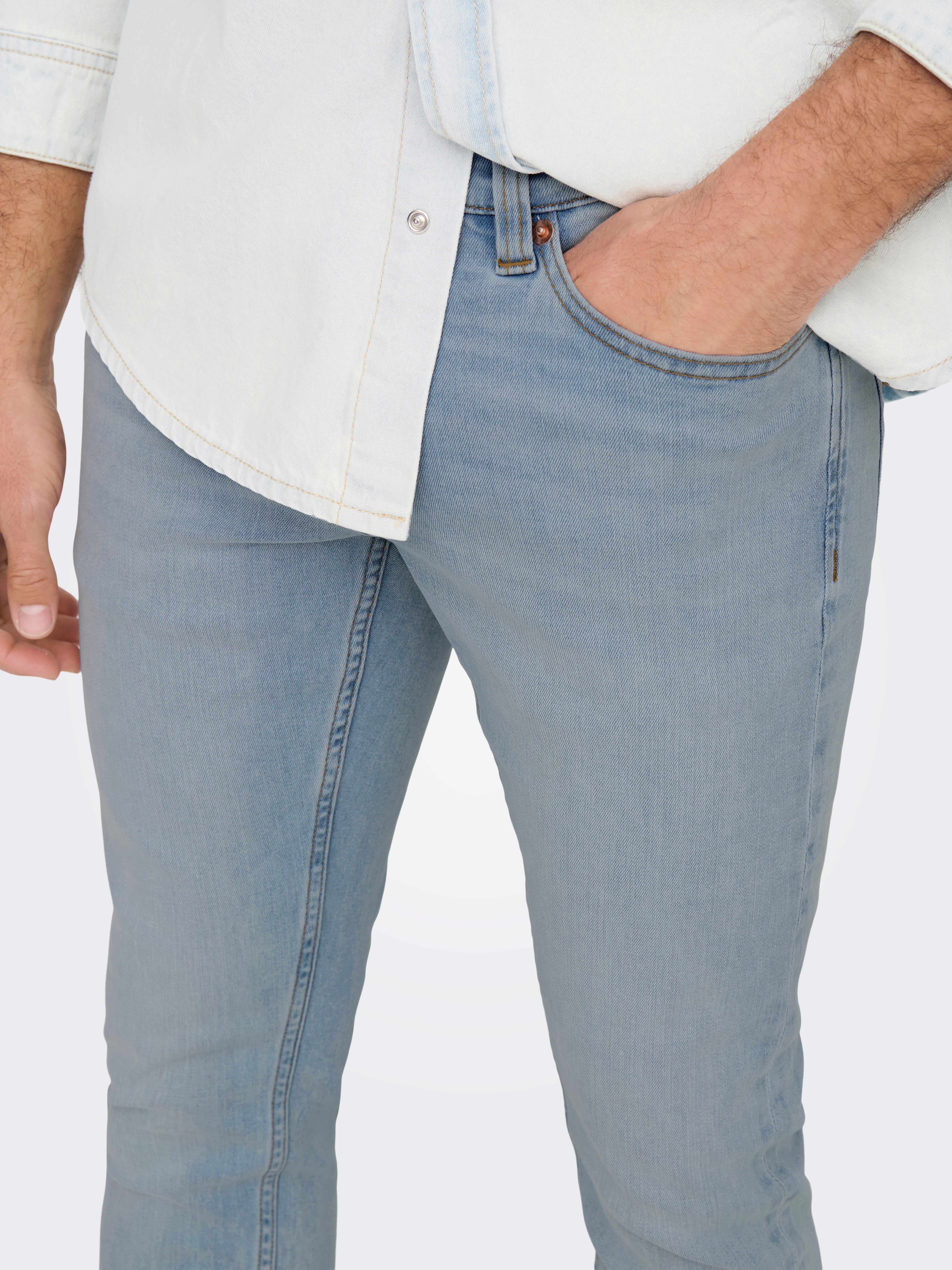 -ONSLOOM Mittlere Taille Slim Fit Jeans Light Blue Denim