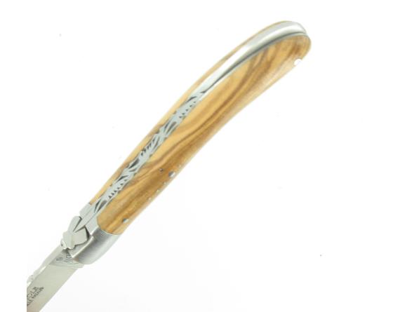 Laguiole Pocket Olivier - Lame Guillochée Couteau de Poche - Laguiole par Fontenille Pataud