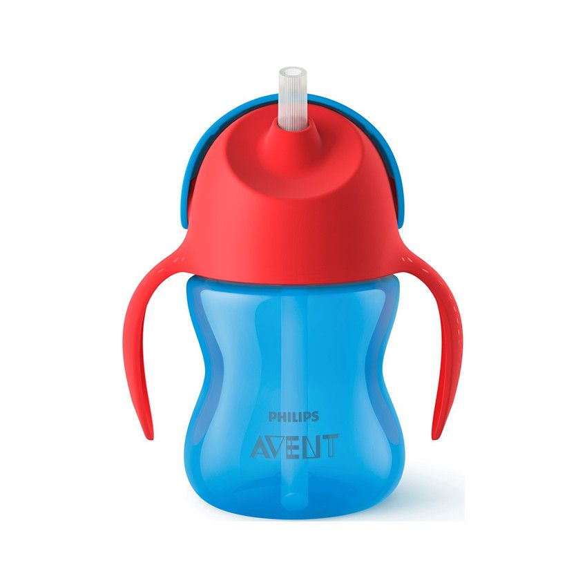Tasse avec paille 200 ml - Bleu - Doré