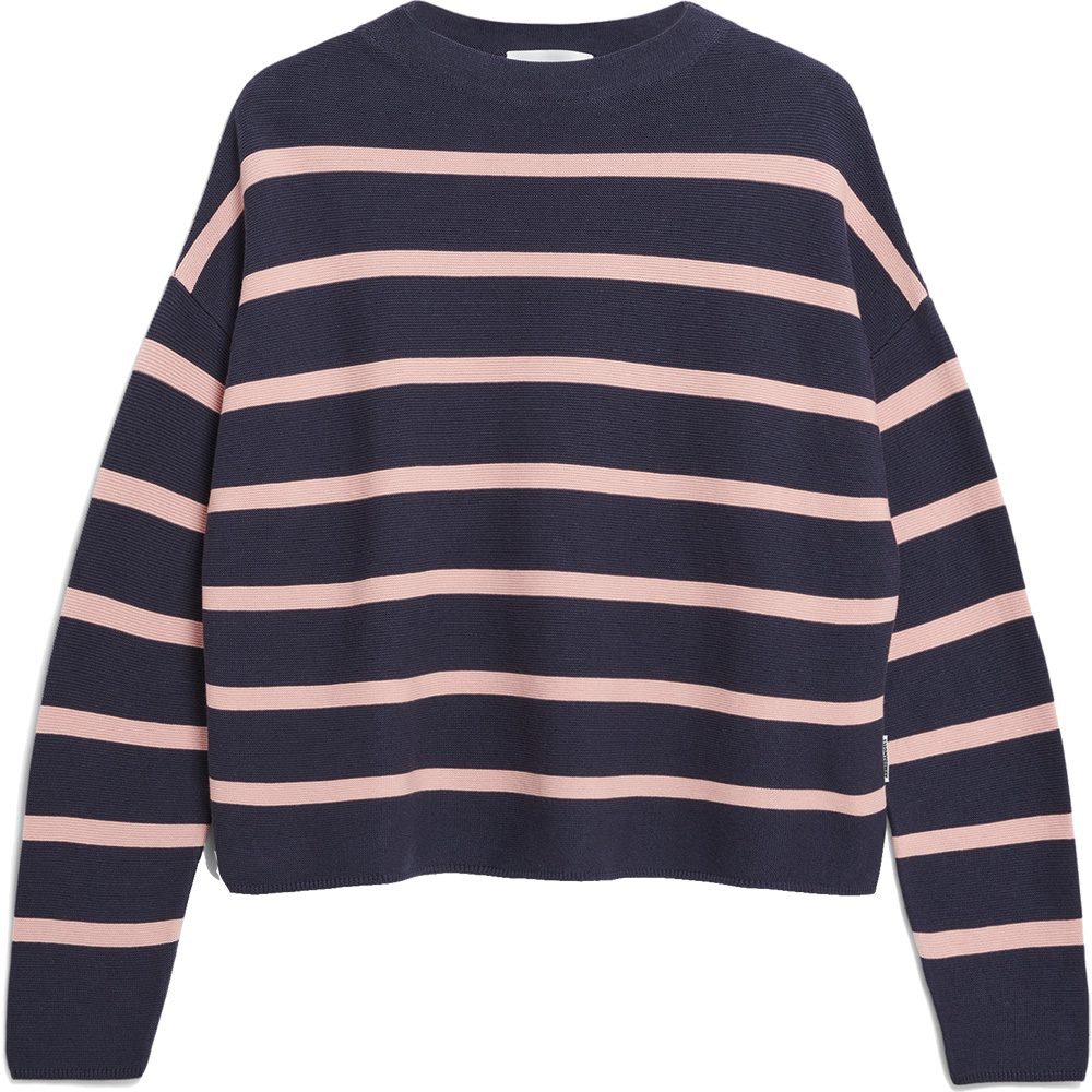 Armedangels Merinaa Stripes Pullover Damen moonlight grey