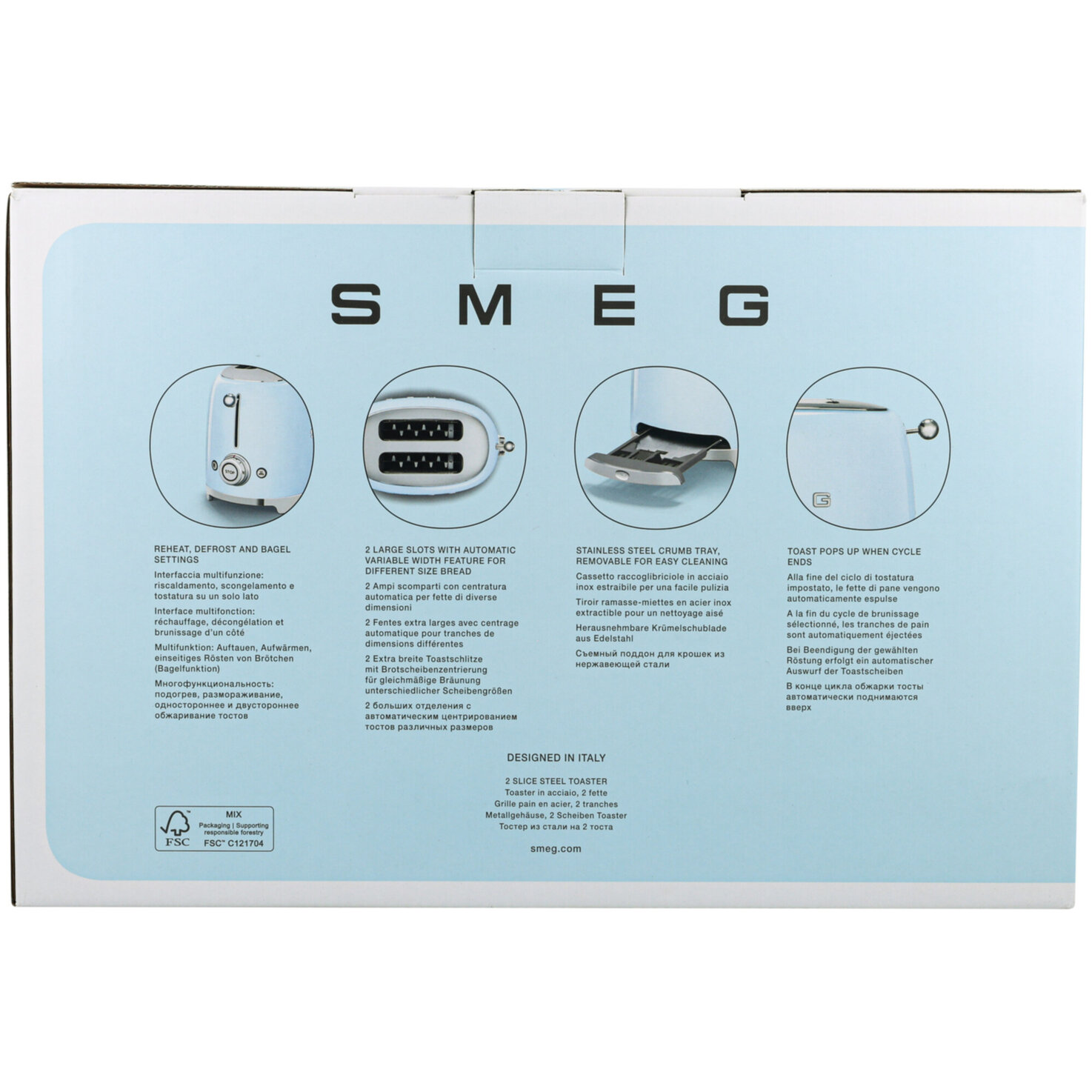 Smeg Toaster 50's Retro Style TSF01WHEU weiss