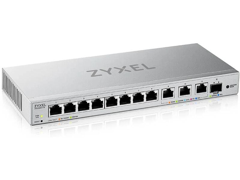 Zyxel Switch XGS1250-12 v2 12 Port Flexible Multi-Gigabit Netzwerkerweiterung für kleine Büros und Heimnetzwerke, mit 10G Uplink und benutzerfreundlichem Web-Management
