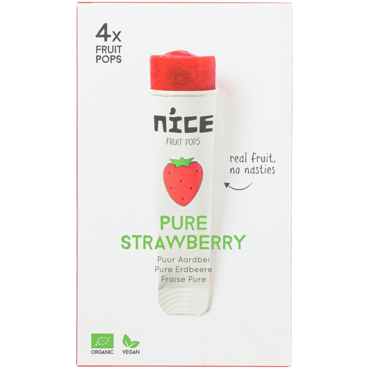 Nice Bio Quetschtüte Pure Erdbeer 4x60ml