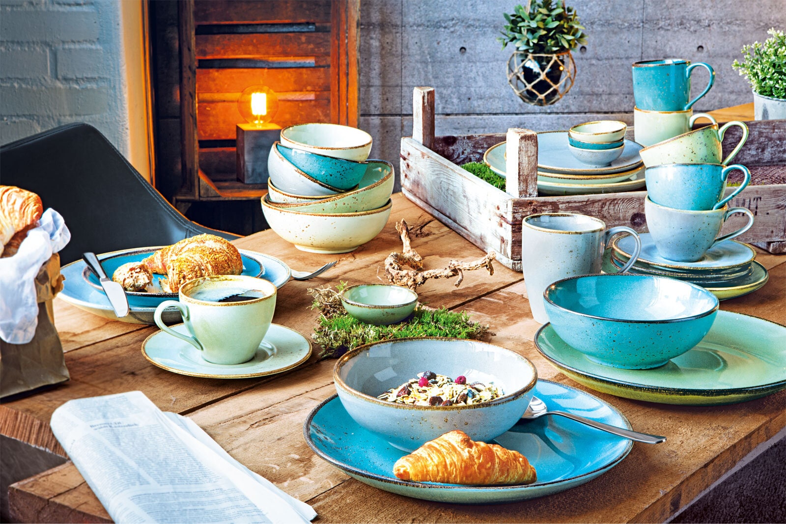 CreaTable Speiseteller NATURE COLLECTION wasserblau