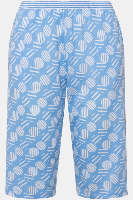 Kurzpyjama, Kreise, Rundhals, Halbarm, Bermuda