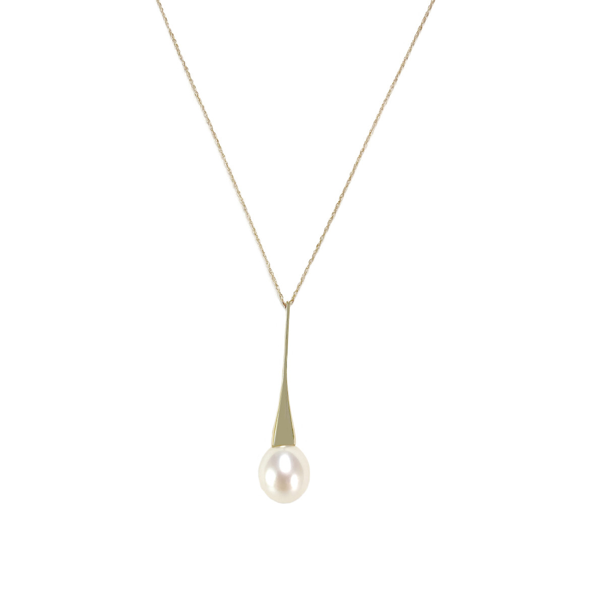 Collier d'occasion or 375 jaune perle de culture de Chine 43 cm