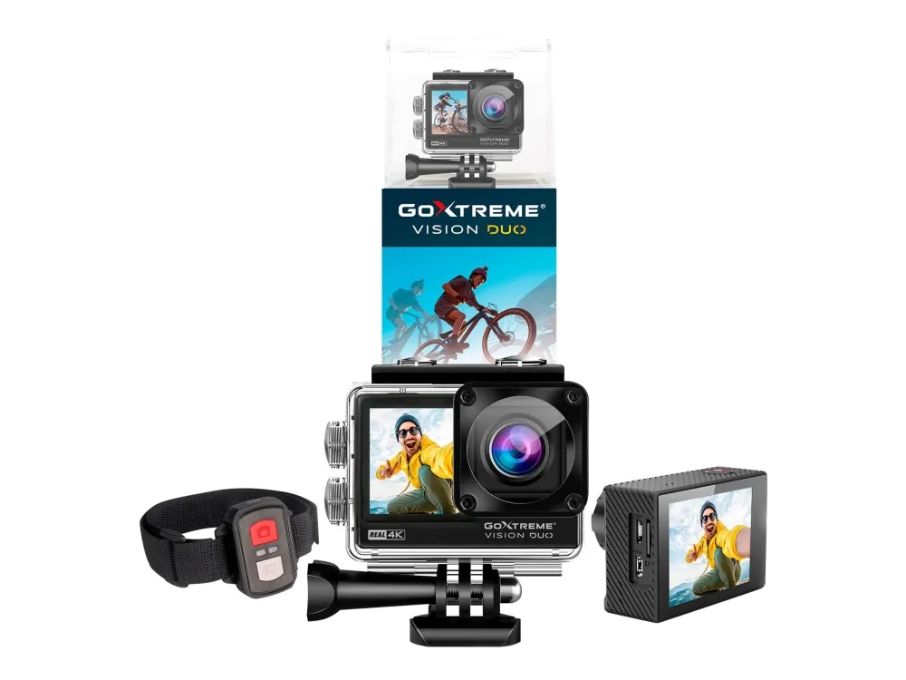 Easypix GoXtreme Vision DUO - Action-kamera - 4K / 60 fps - 12.0 MP - Wireless LAN - undervands op til 30 m