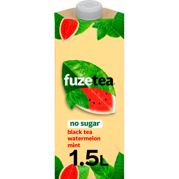 FuzeTea No Sugar Black Tea Watermeloen- en Muntsmaak Frisdrank 1,5 L
