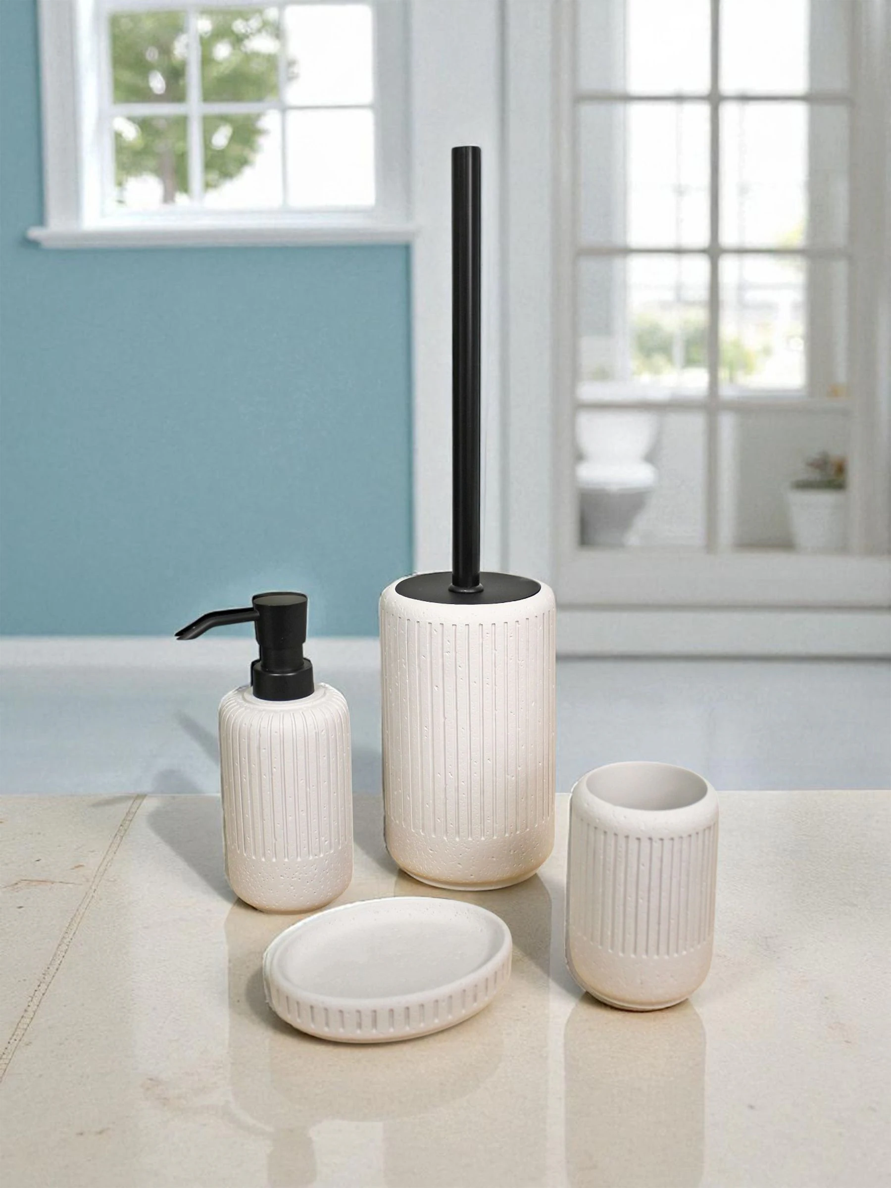 Showerdrape Alexandria Concrete set van 4 badkameraccessoires
