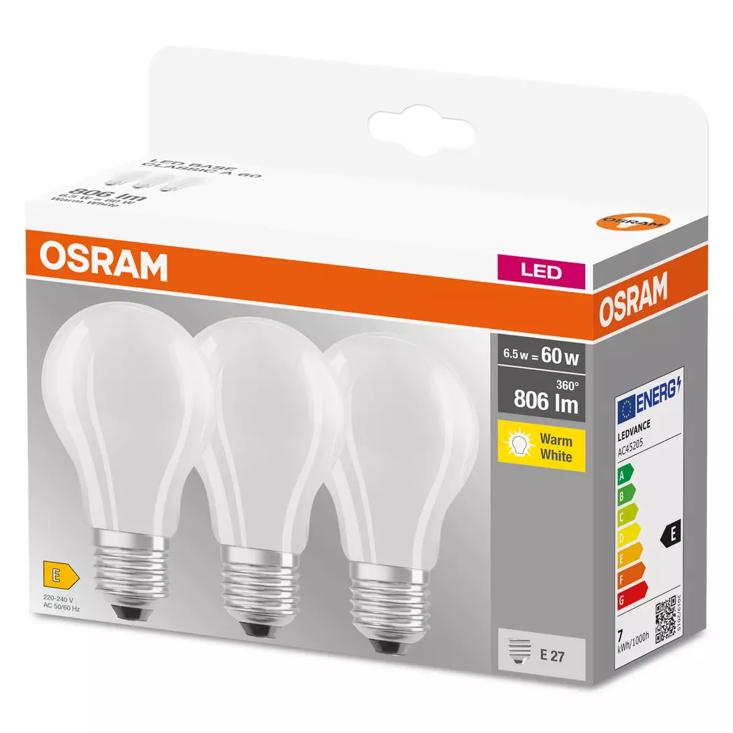 LED-Birne E27/6,5 Watt/Energie E