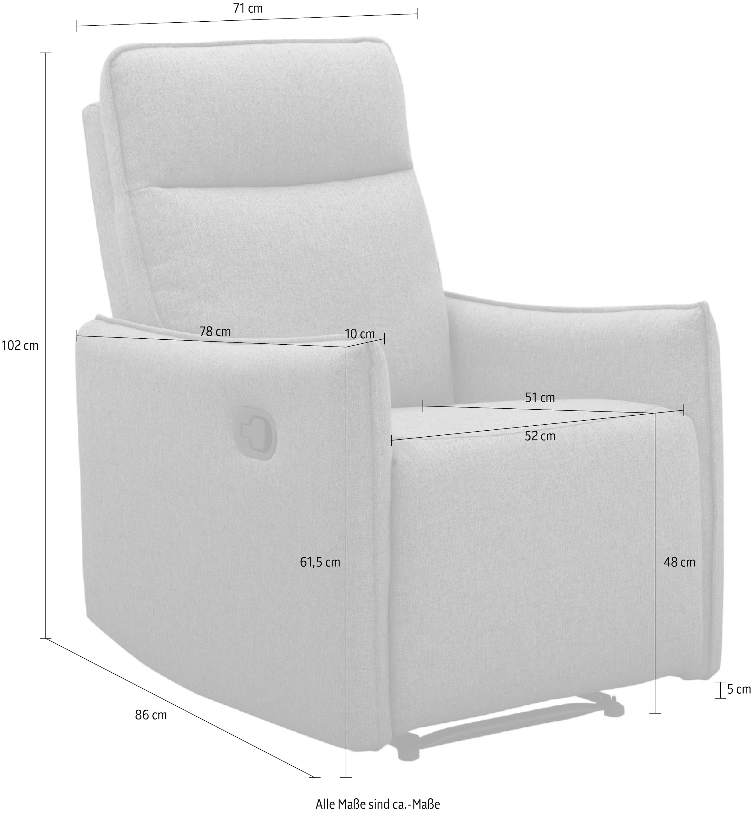 Dorel Home Relaxsessel »Lugo, TV-Sessel, Sessel Wohnzimmer mit Schlaffunktion,« Loungesessel mit manueller Relaxfunktion