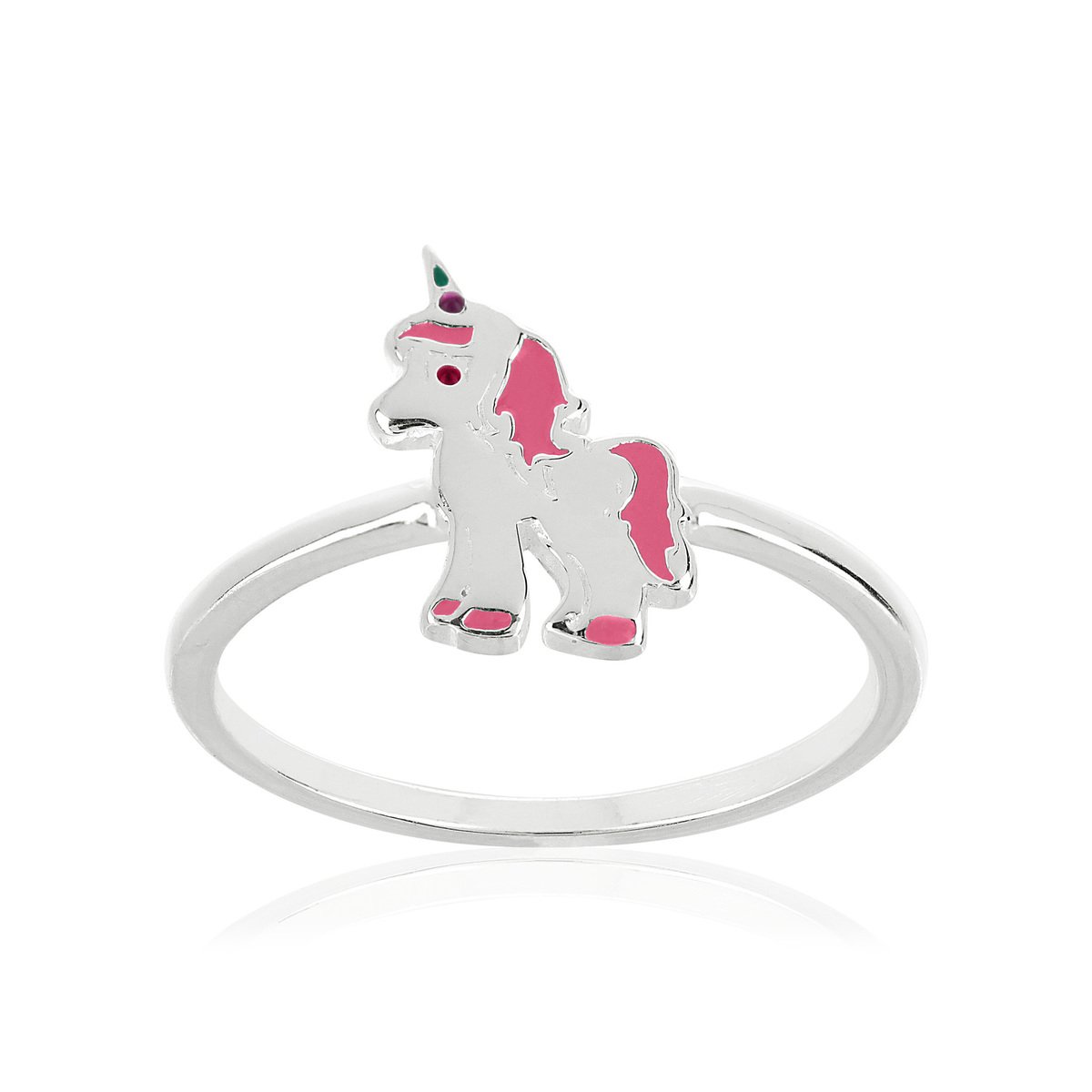 Bague argent 925 laque licorne