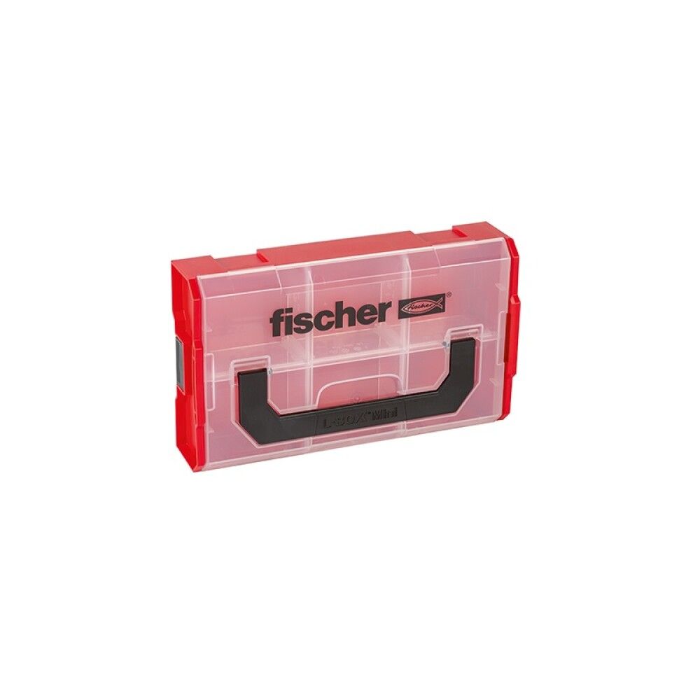 SORTIMETBOKS FISCHER MED 6 ROM RØD/TRANSPARENT