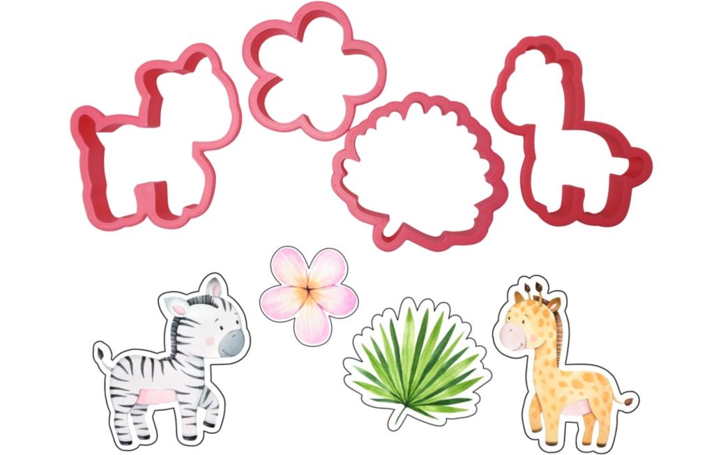 Guetzli-Ausstecher Serie Safari mit Giraffe und ZebraRosa Cutter Giraffe