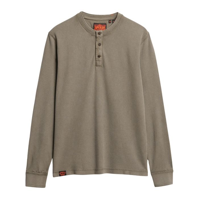 Superdry Vintage Textured Grandad LS Top Heren