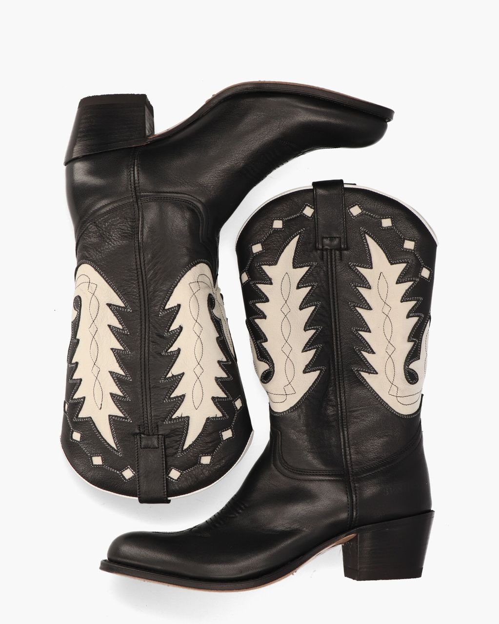 Sendra 18172 Zwart/Wit Damesboots