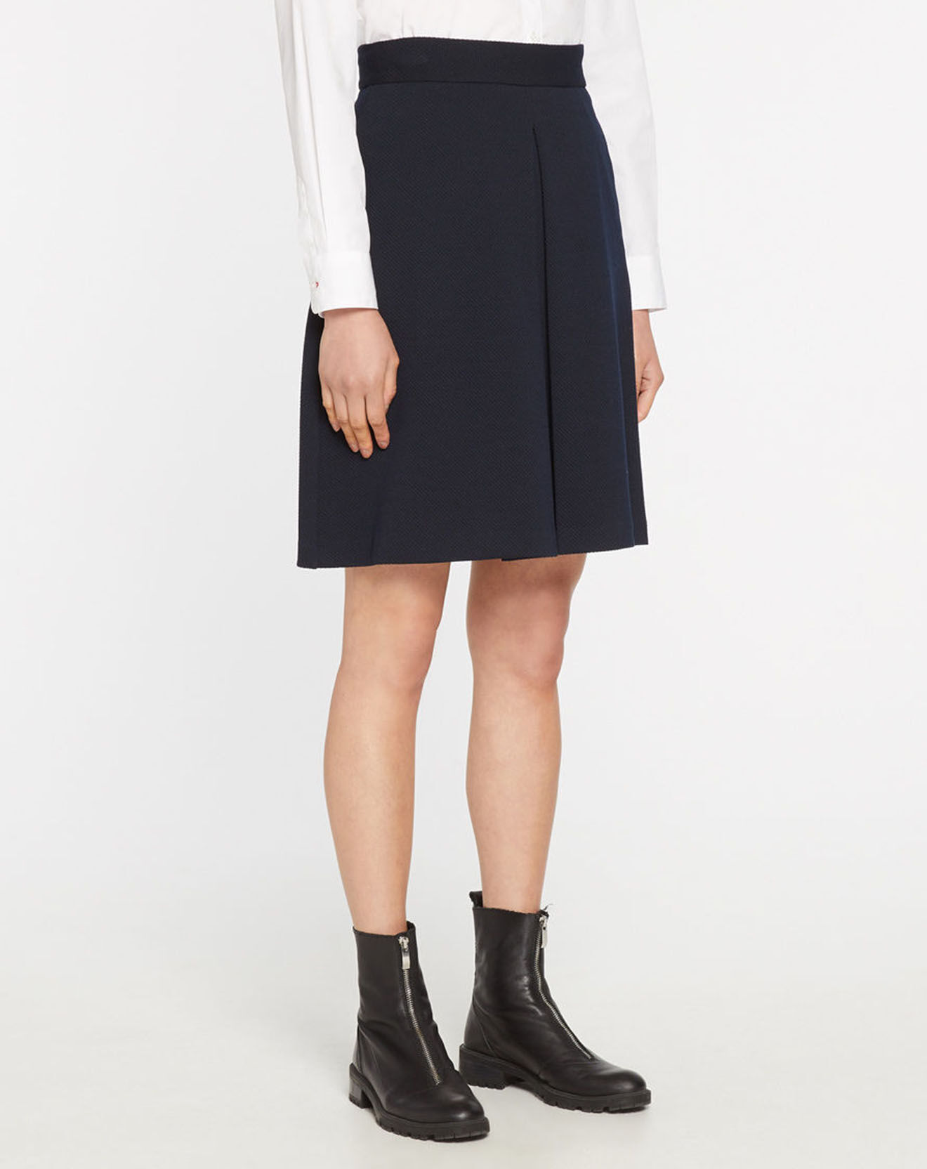 Tommy Hilfiger Jupe texturée genou bleu marine