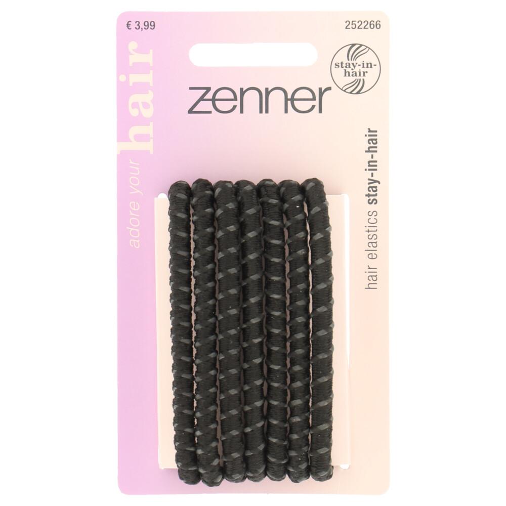 Zenner Elastieken Stay in Hair Zwart7 stuks