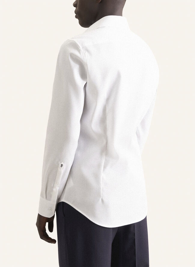 Seidensticker Business Shirt Slim Long sleeve Kent-Collar Small pattern White