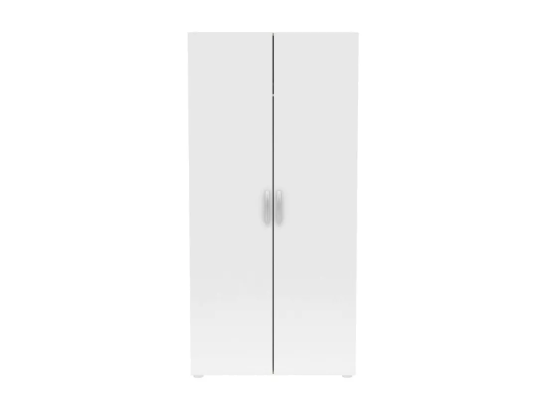 Garde-robe 2 portes Dsaevi, Meubles de chambre, Penderie de plain-pied, Placard à vêtements, 79x52 h166 cm, Chêne et Blanc mat