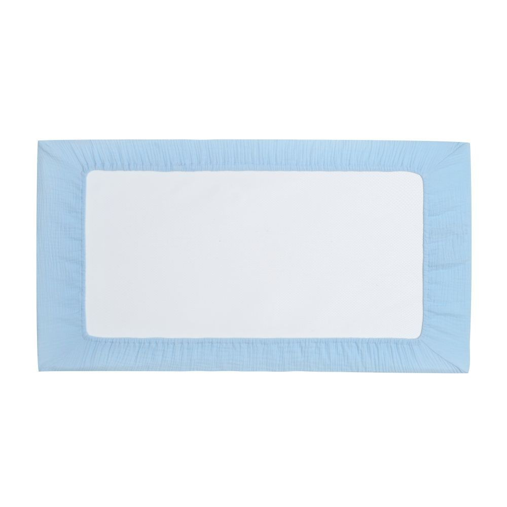 (80x40cm) Baumwoll Baby Wickelkissen Überzug Wickelauflage Spannbezug - Blau