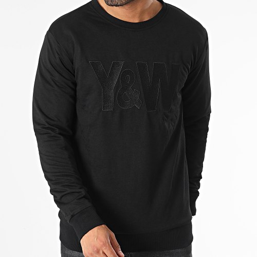Sweat Crewneck Rider Noir Jaune Fluo Réversible