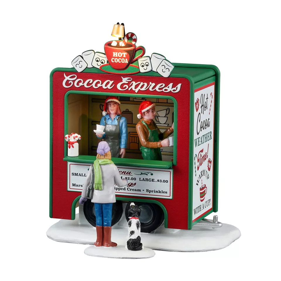 Village de Noël Lemax lumineux à piles Stand de chocolat chaud