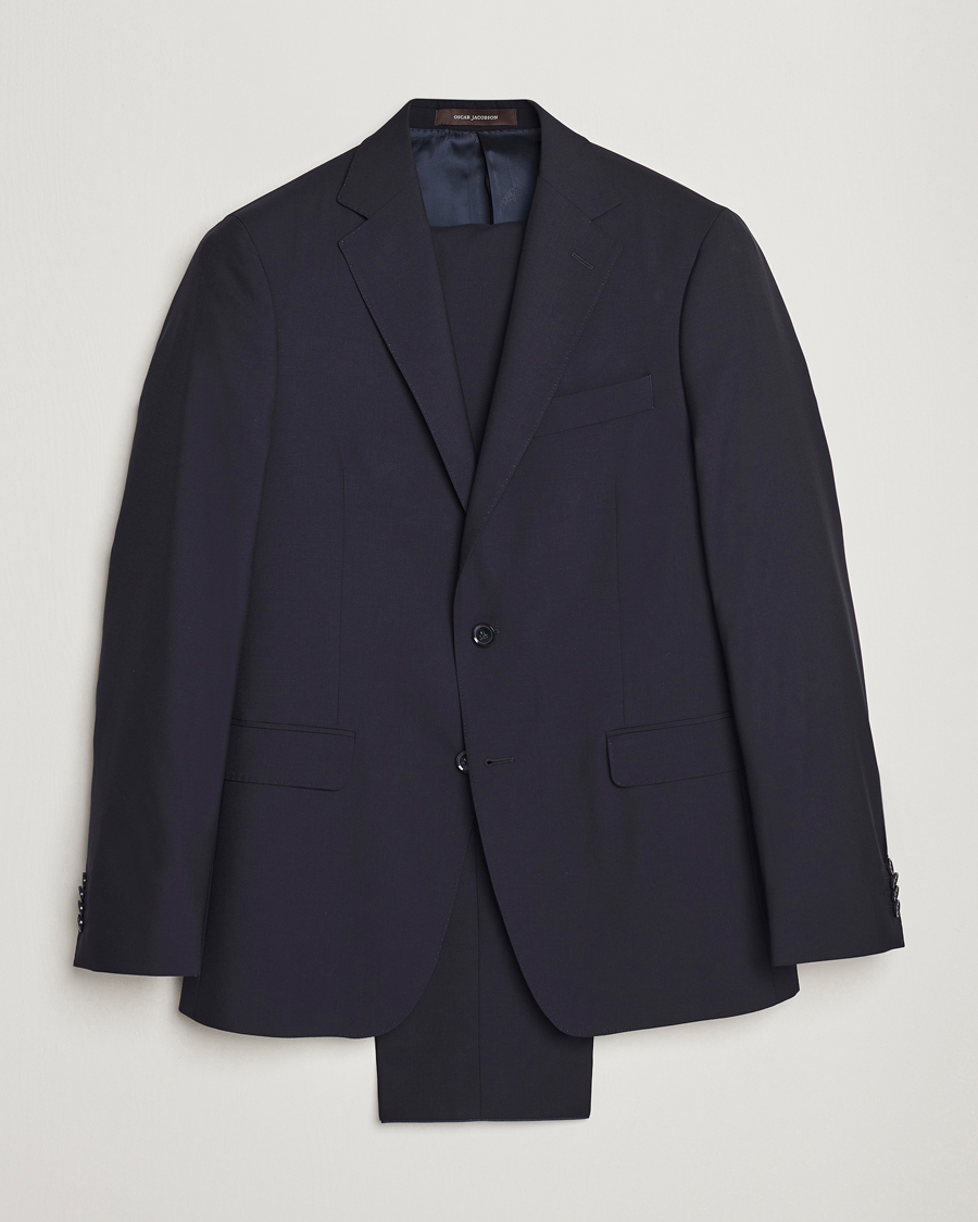 Oscar Jacobson Falk Wool Suit Navy