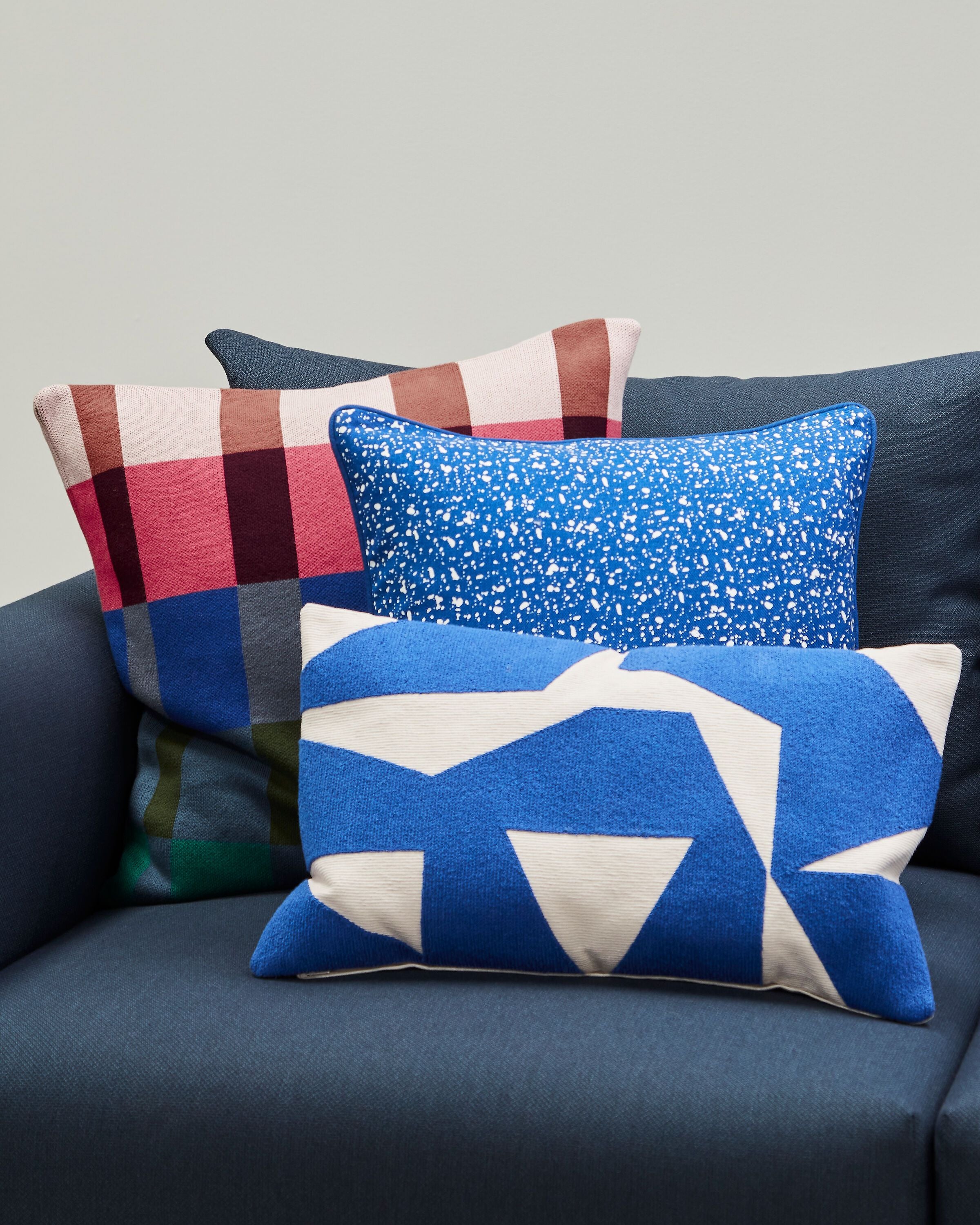 OLAYA Zierkissen - Blau / B: 30.0 cm x H: 50.0 cm
