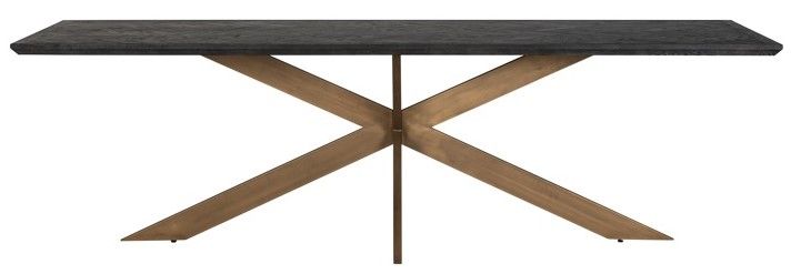 Eetkamertafel 210953 Blackbone Brass B260 x D100 x H76 cm
