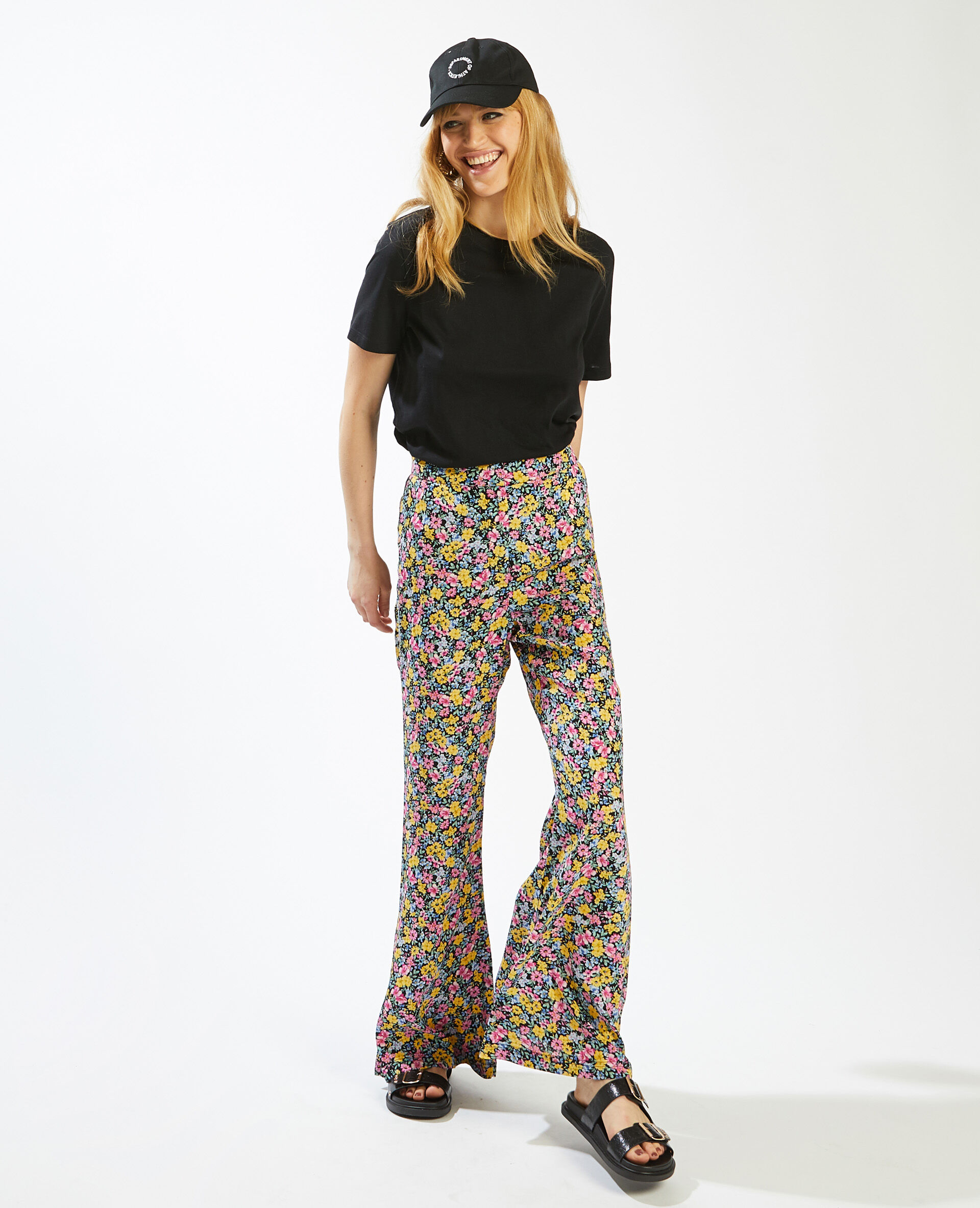 Pantalon à fleurs SMALL - Rouge