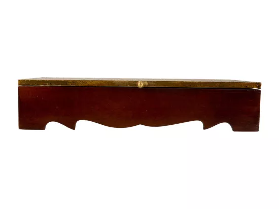 Coffret à bijoux en bois et métal marron 33x20,5x7h