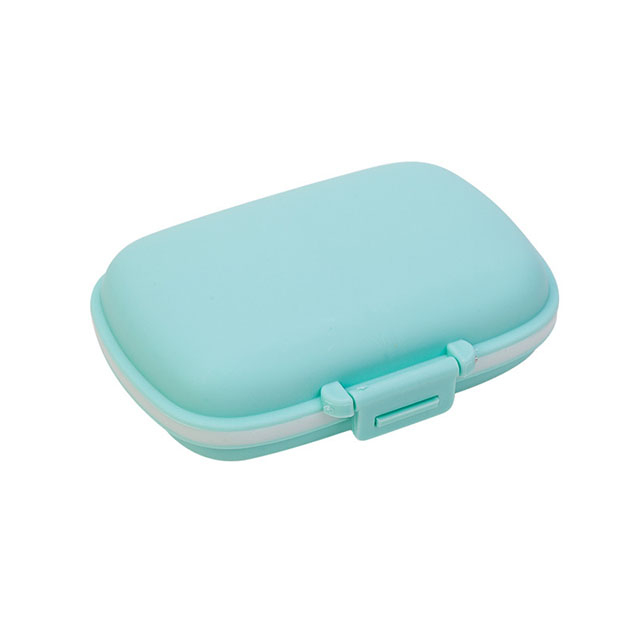 (11x8cm) Medikamenten Dosierer 8 Fächer Dosett Tablettenbox Supplements Pillendose Tablettenspender - Türkis