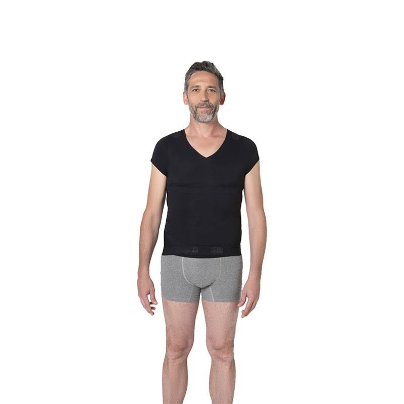 Correcteur de posture Homme Lyne Up t-shirt seconde peau Noir