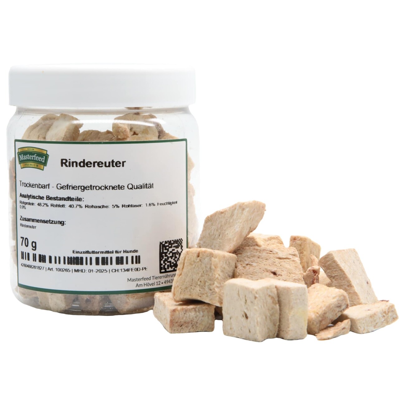 Masterfeed Trockenbarf Rindereuter 150 g