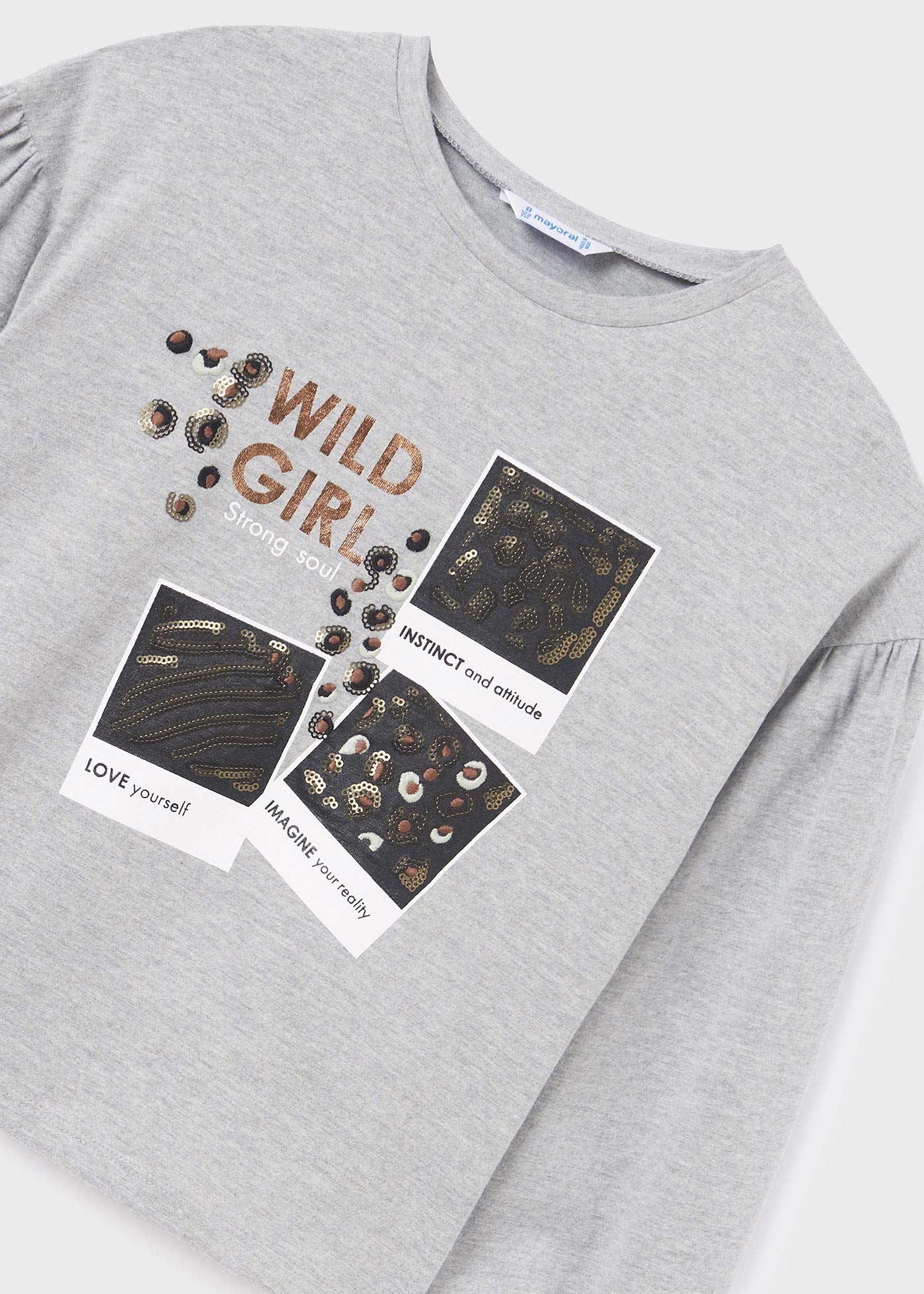 Camiseta feminina Better Cotton com mangas bufantes