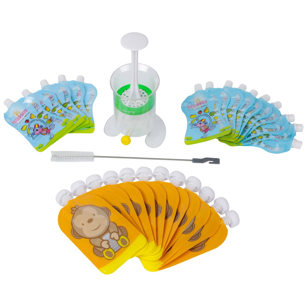 Fill n SqueezFill n Squeez  e Pouchy Starterset 3